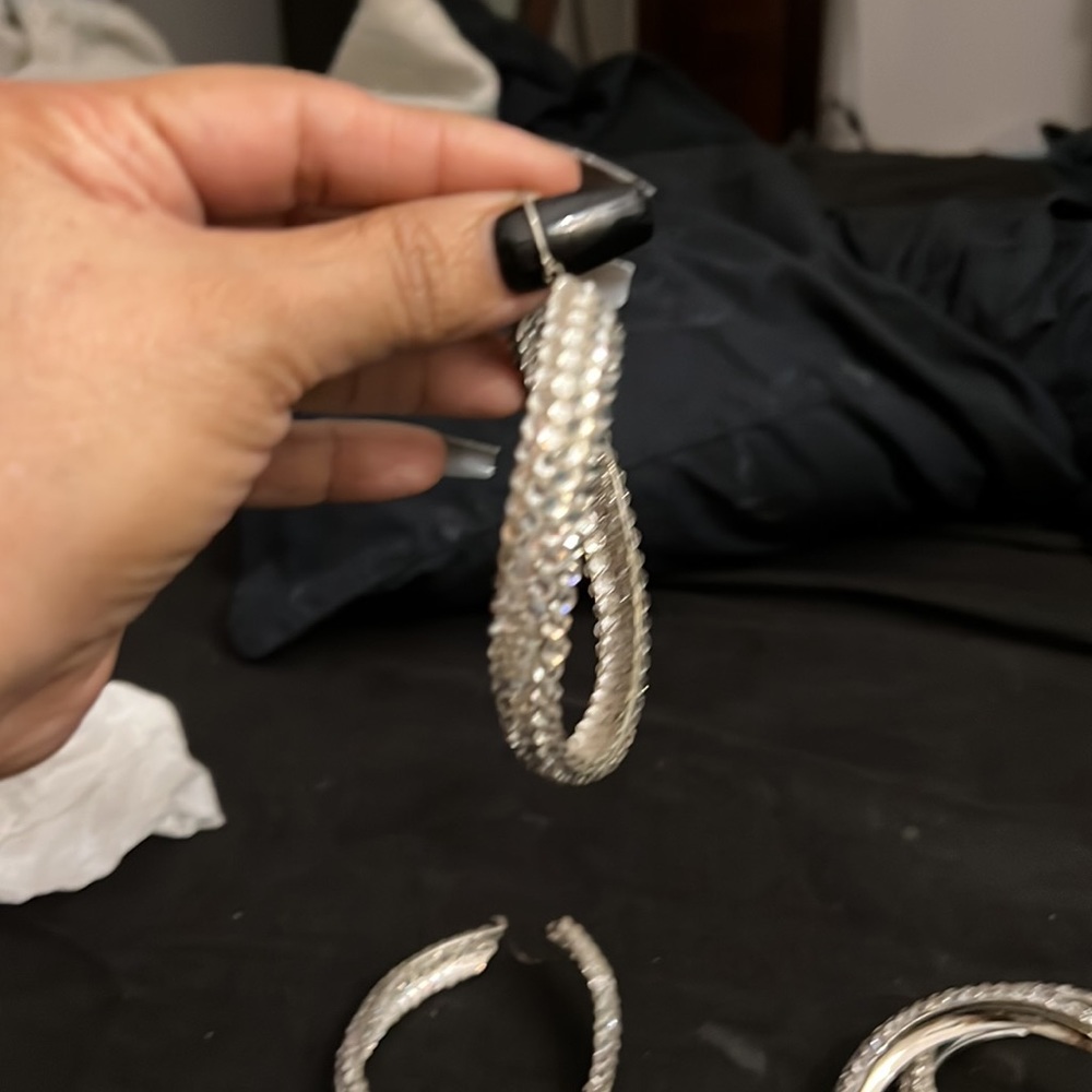 A Set Bangle Bracelets & Earrings - image 5